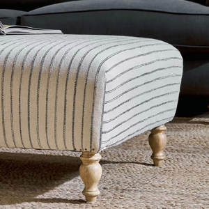 Nkuku Stripe Sanja One Size Upholstered Ottoman